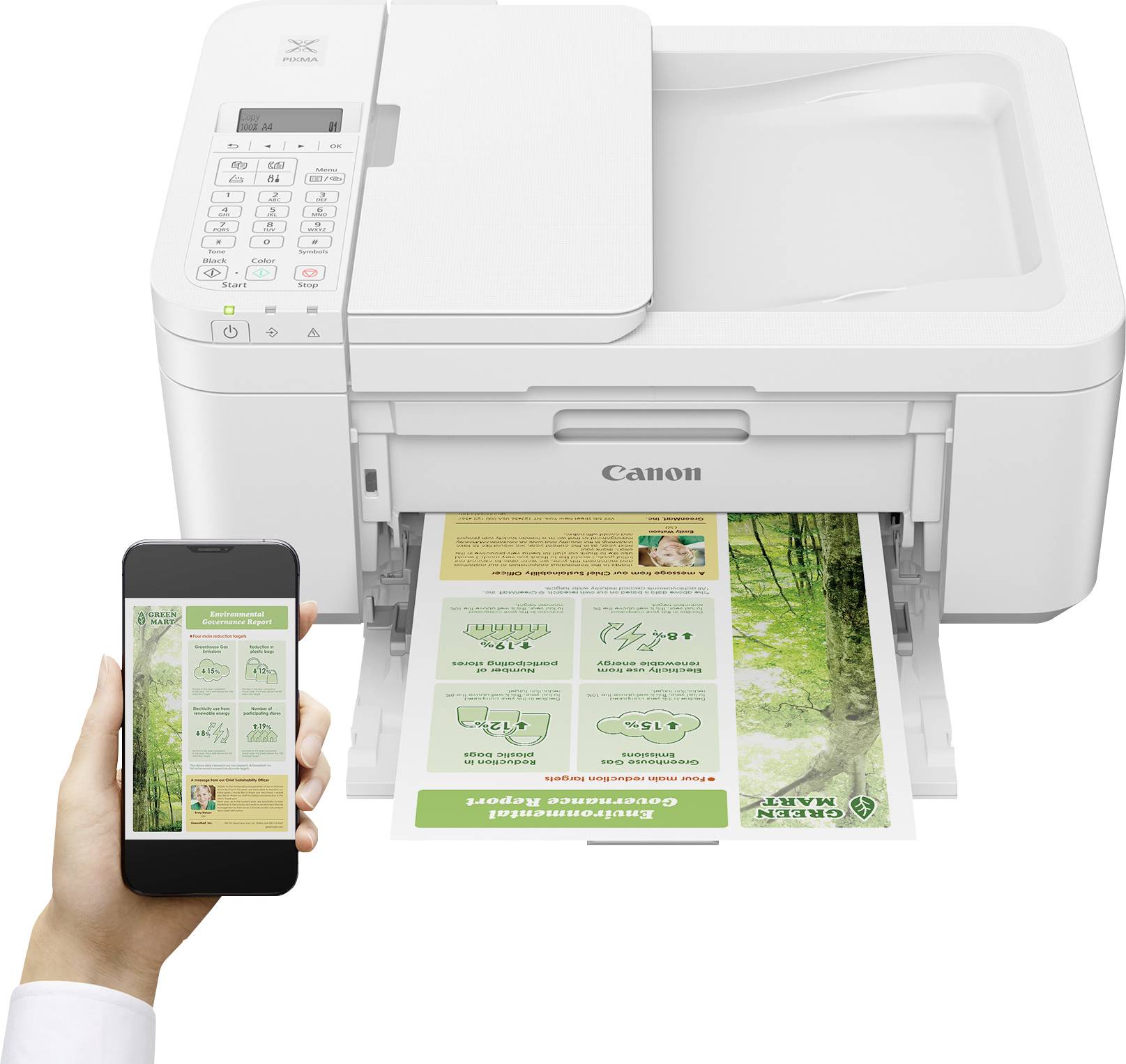 Canon PIXMA TR4651 Imprimante multifonction jet d'encre couleur A4 imprimante, scanner, photocopieur, fax chargeur automatique de