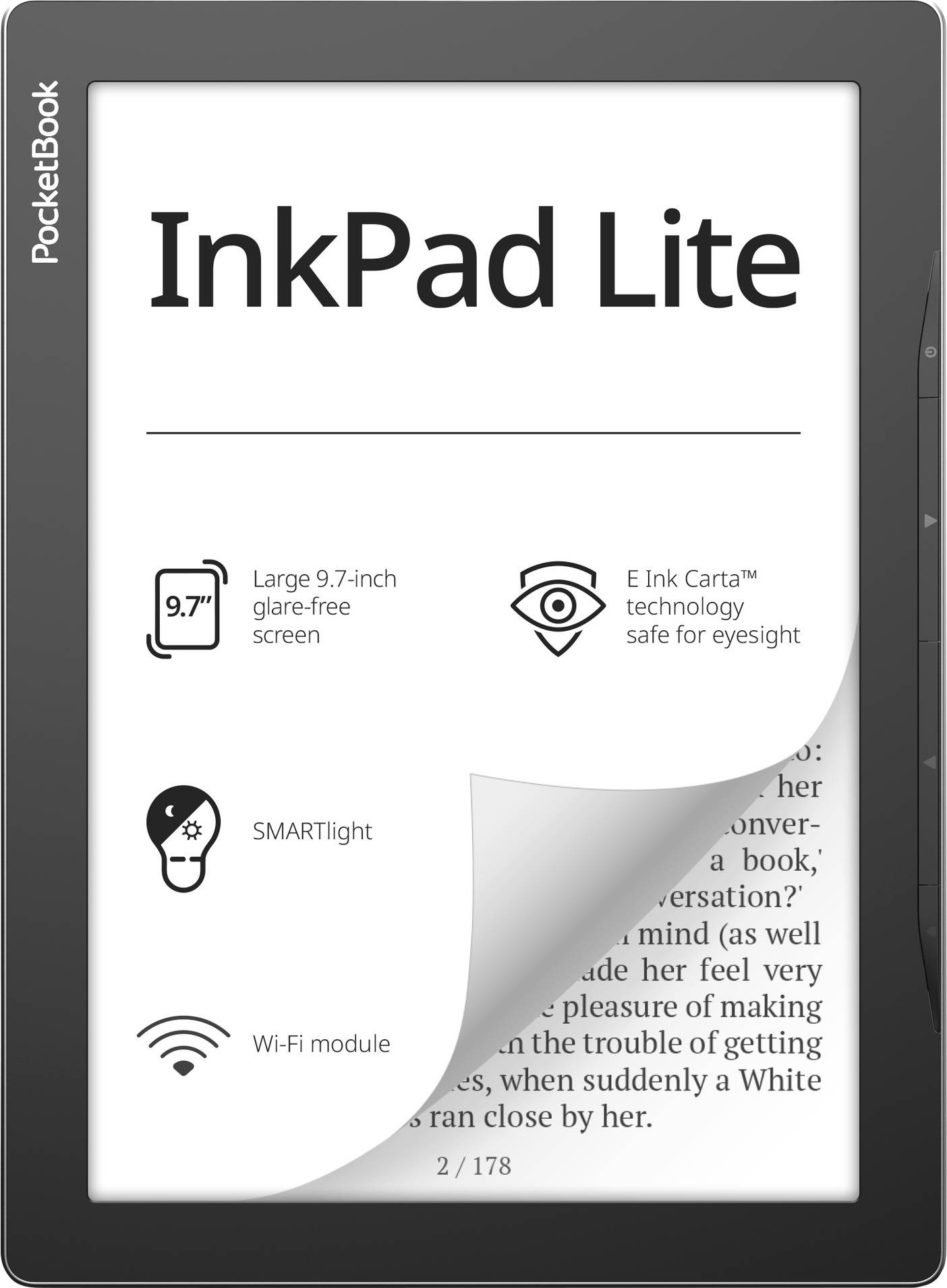 PocketBook InkPad Lite Liseuse 24.6 cm (9.7 pouces) gris foncé