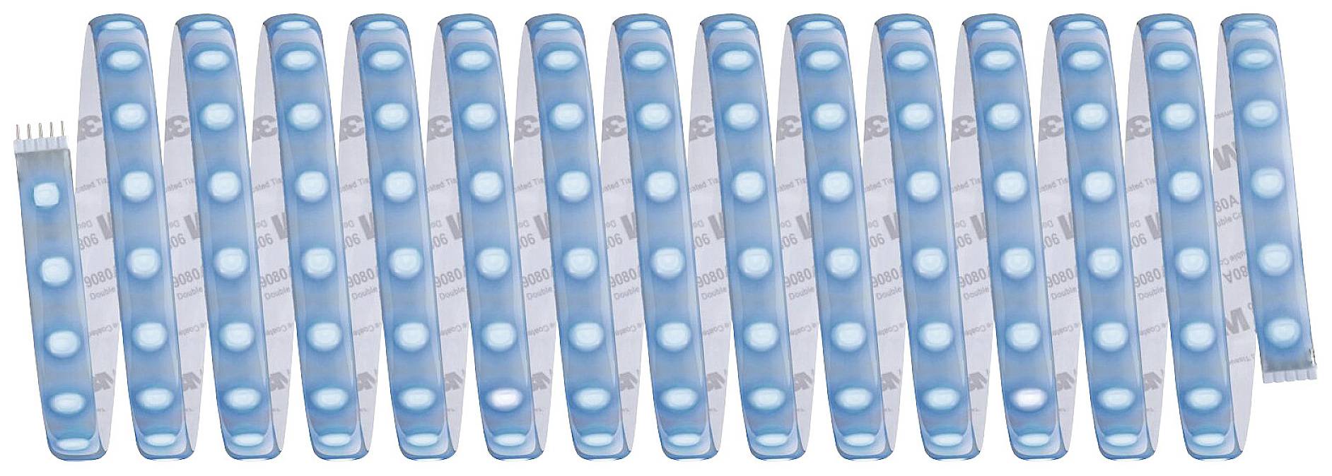 Des bandelettes de test de glycémie bleues alignées de manière uniforme.