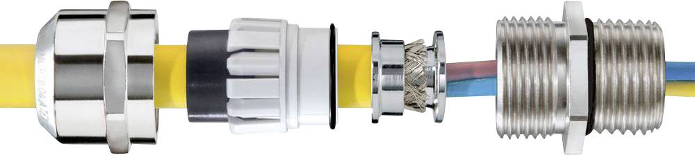 Wiska 10065925 Presse-étoupe résistant aux chocs, avec décharge de traction, avec joint M25 laiton (nickelé) naturel 50 pc(s)