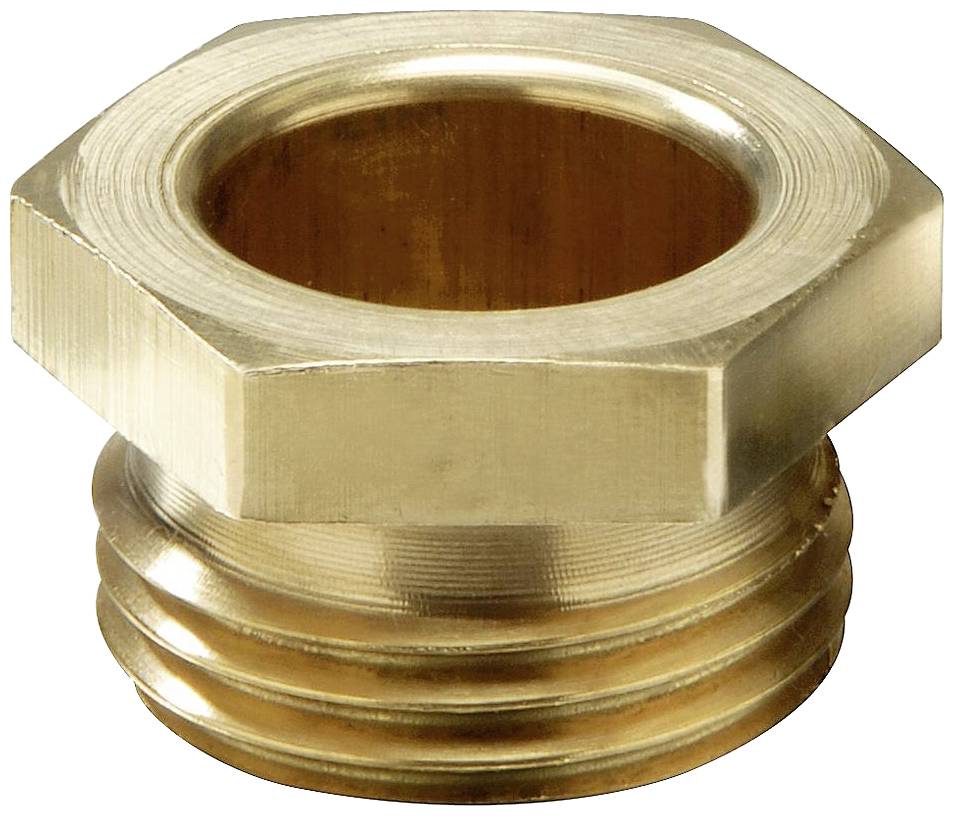 Réduction hexagonale en laiton permettant de connecter des tuyaux de diamètres différents.