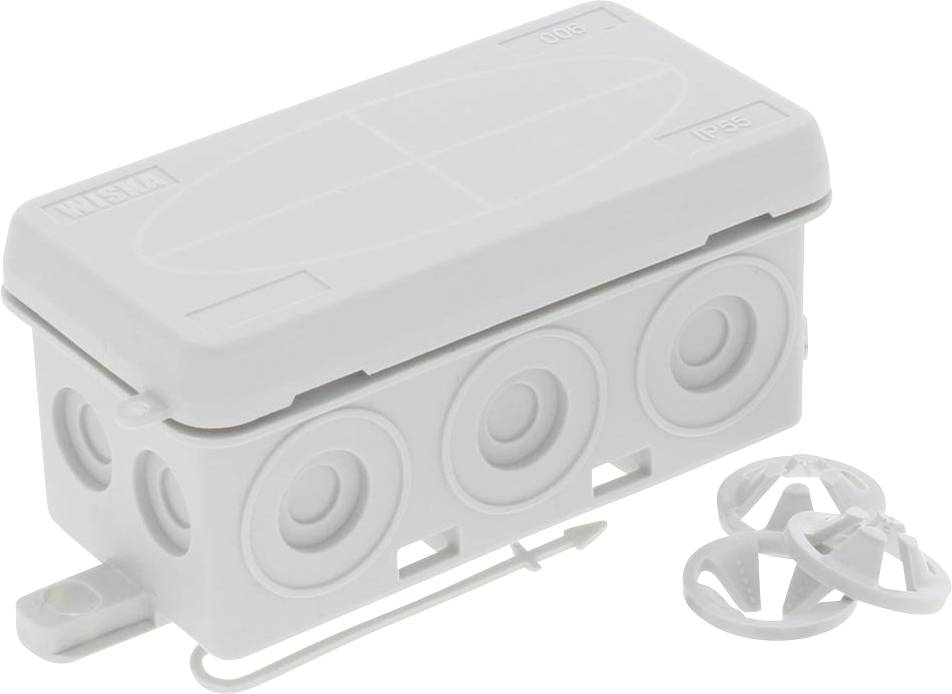 Wiska 10110195 Boîte de dérivation (L x l x H) 86 x 44 x 41 mm gris IP55 10 pc(s)
