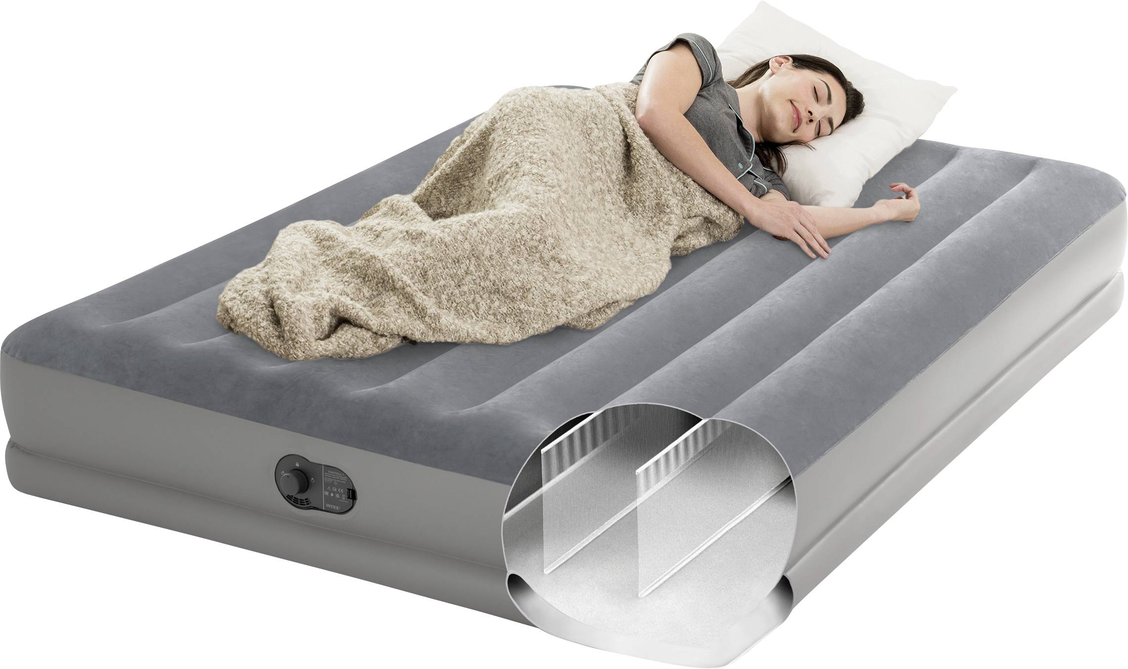 Intex 64114 DuraBeamPrestige Queen Matelas gonflable (L x l x H) 203 x 152 x 30 cm