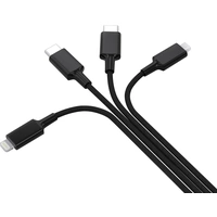 Smrter Câble de charge USB USB-A mâle, USB-C® mâle, USB-C® mâle, Connecteur Lightning , USB-Micro-B mâle 1.20 m noir Smrter Câble de charge USB USB-A mâle, USB-C® mâle, USB-C® mâle, Connecteur Lightning , USB-Micro-B mâle 1.20 m noir