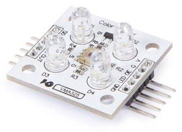 Un module électronique avec plusieurs LED et broches de connexion. Il est souvent utilisé dans les projets d'électronique DIY pour la reconnaissance des couleurs.