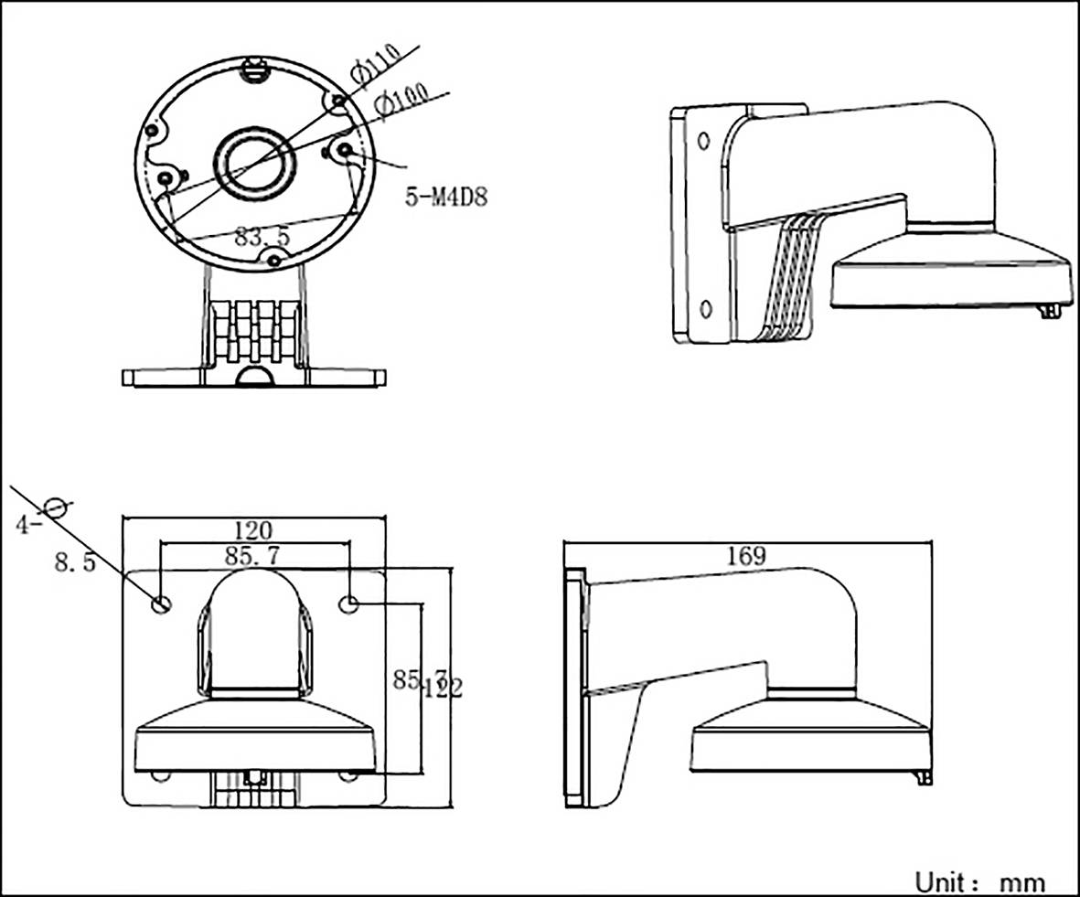 HIKVISION Support mural DS-1272ZJ-110-TRS