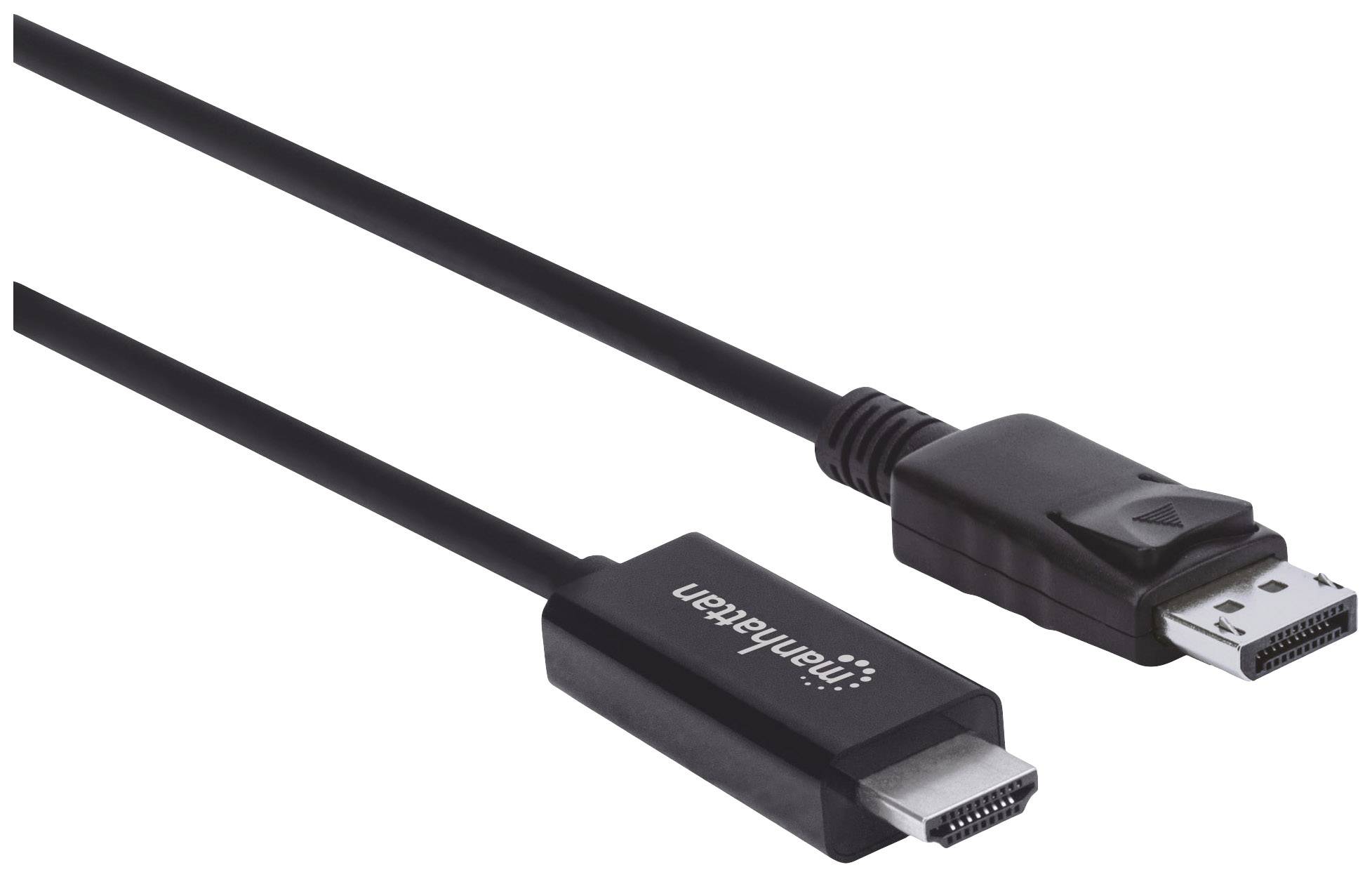 Câble adaptateur Manhattan DisplayPort / HDMI Fiche mâle DisplayPort, Fiche mâle HDMI-A 3.00 m noir 153218 Câble DisplayPort