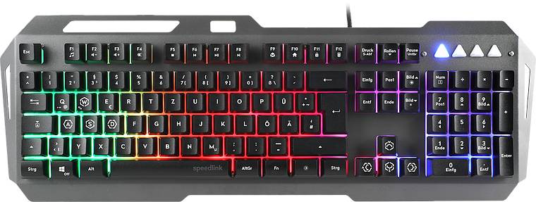 SpeedLink LUNERA filaire, USB Clavier de gaming allemand, QWERTZ noir éclairé