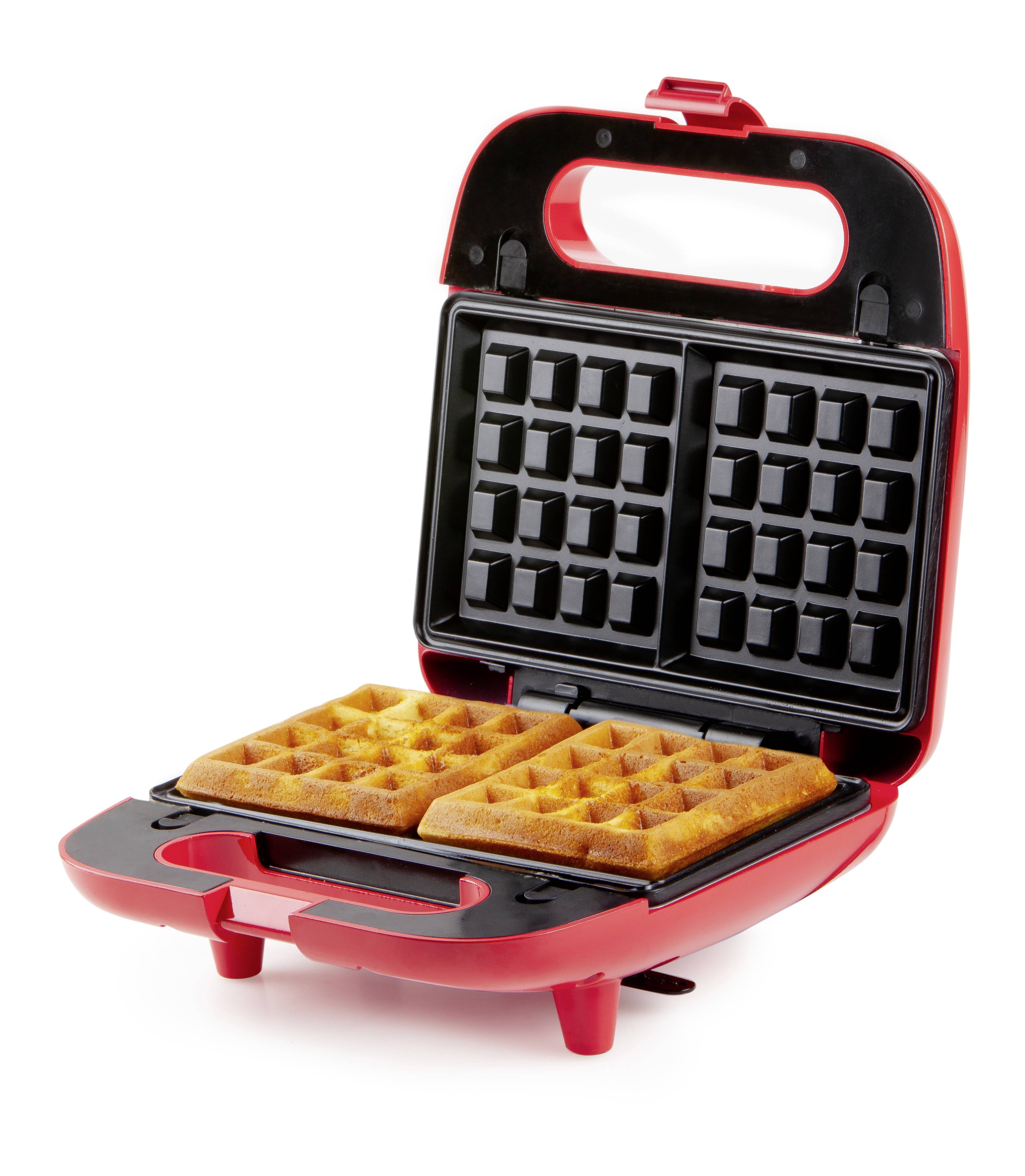 DOMO Snack Party 5in1 Appareil à croque-monsieur boîtier Cool-Touch, revêtement anti-adhésif rouge