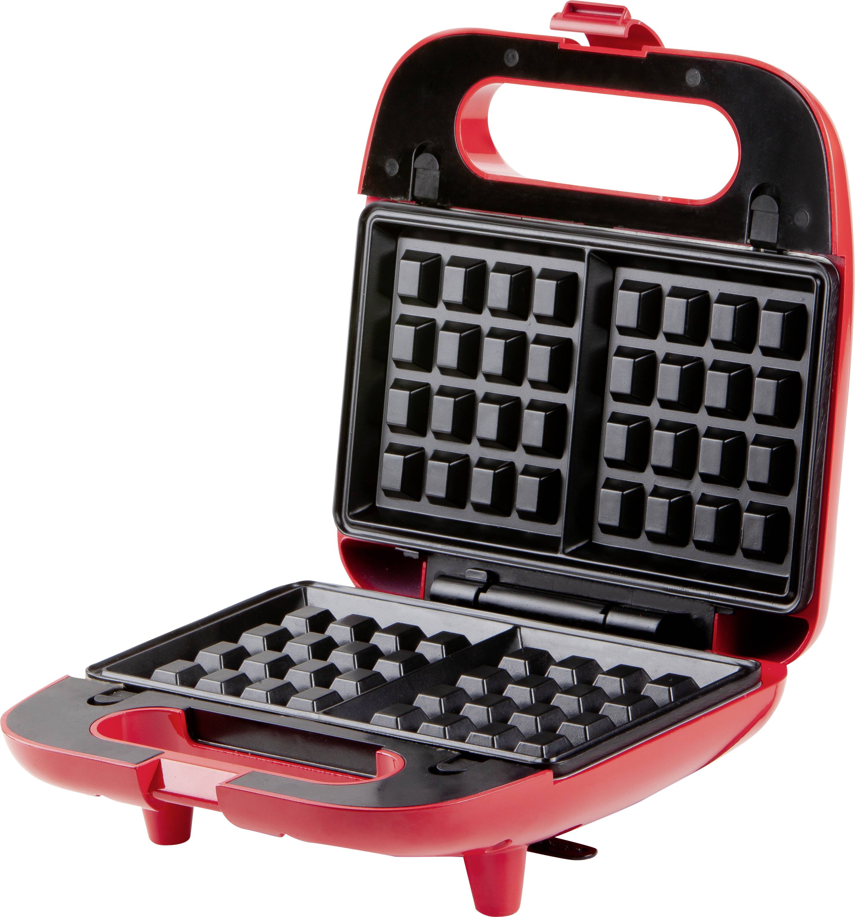 DOMO Snack Party 5in1 Appareil à croque-monsieur boîtier Cool-Touch, revêtement anti-adhésif rouge