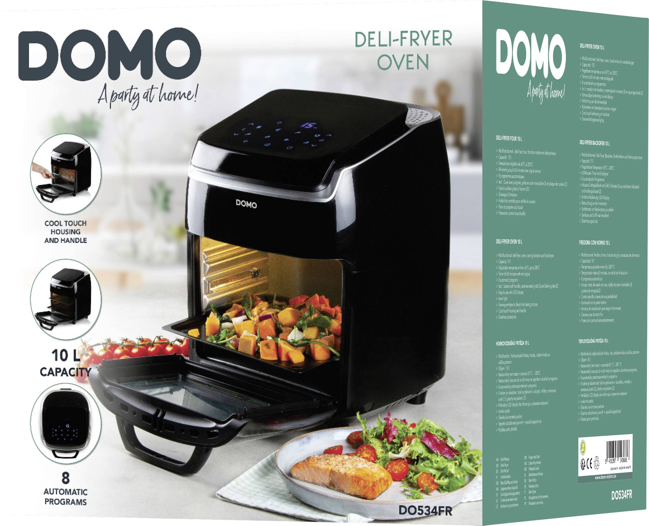 DOMO DO534FR Friteuse 10 l avec écran, fonction minuteur noir