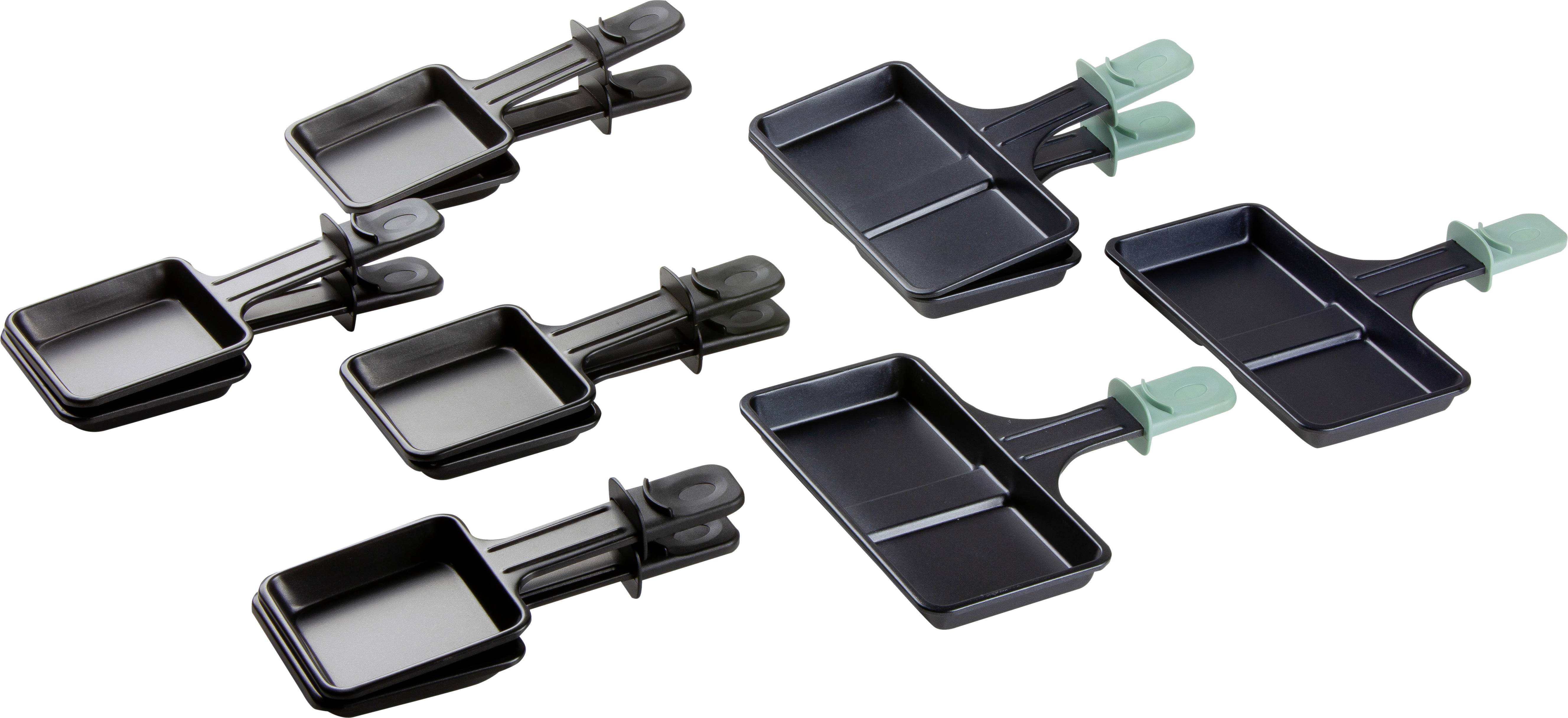 DOMO DO9246G Appareil à raclette 8 poêlons, revêtement anti-adhésif, voyant lumineux noir, bois