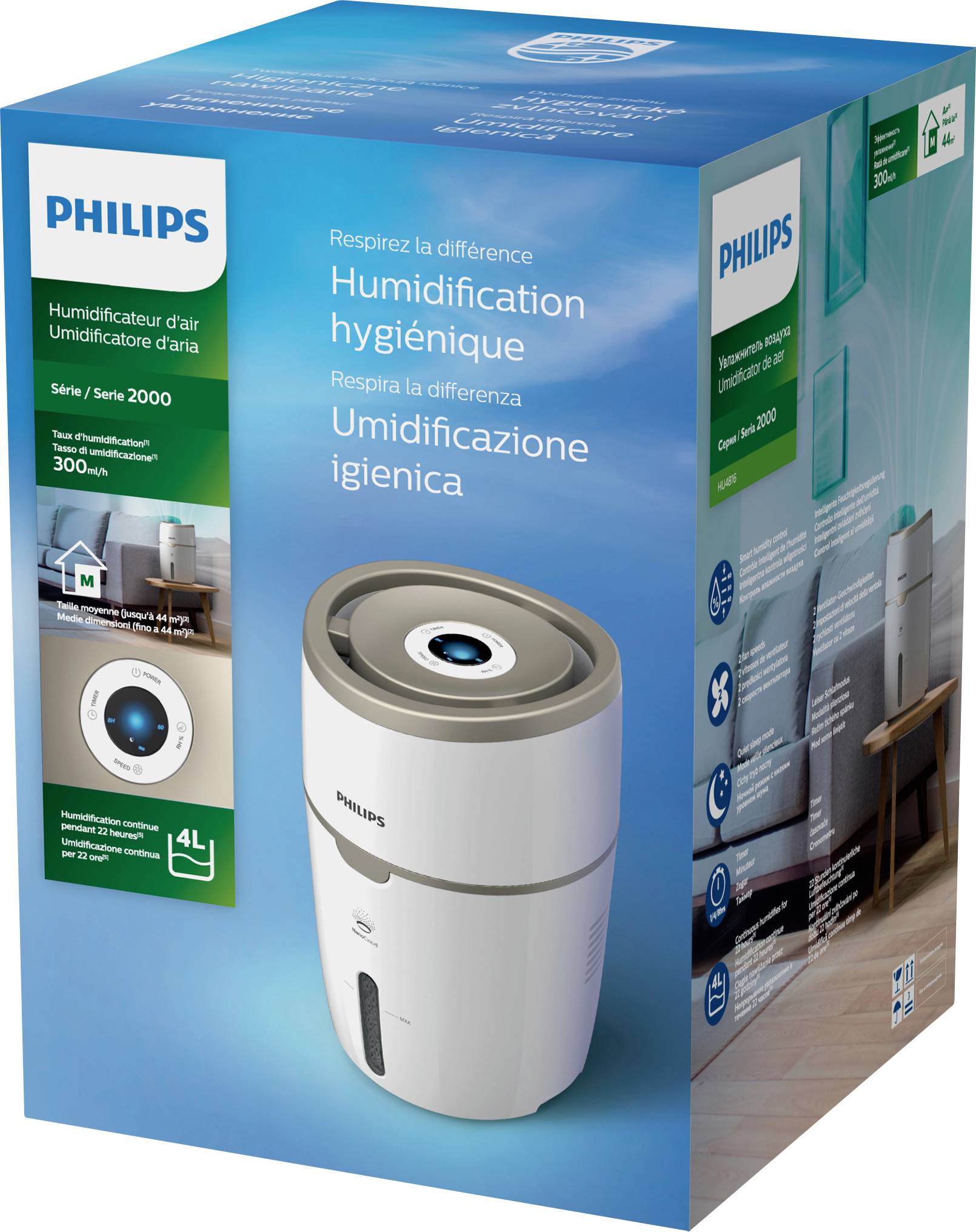 Philips HU4816/10 Humidificateur 1 pc(s) blanc