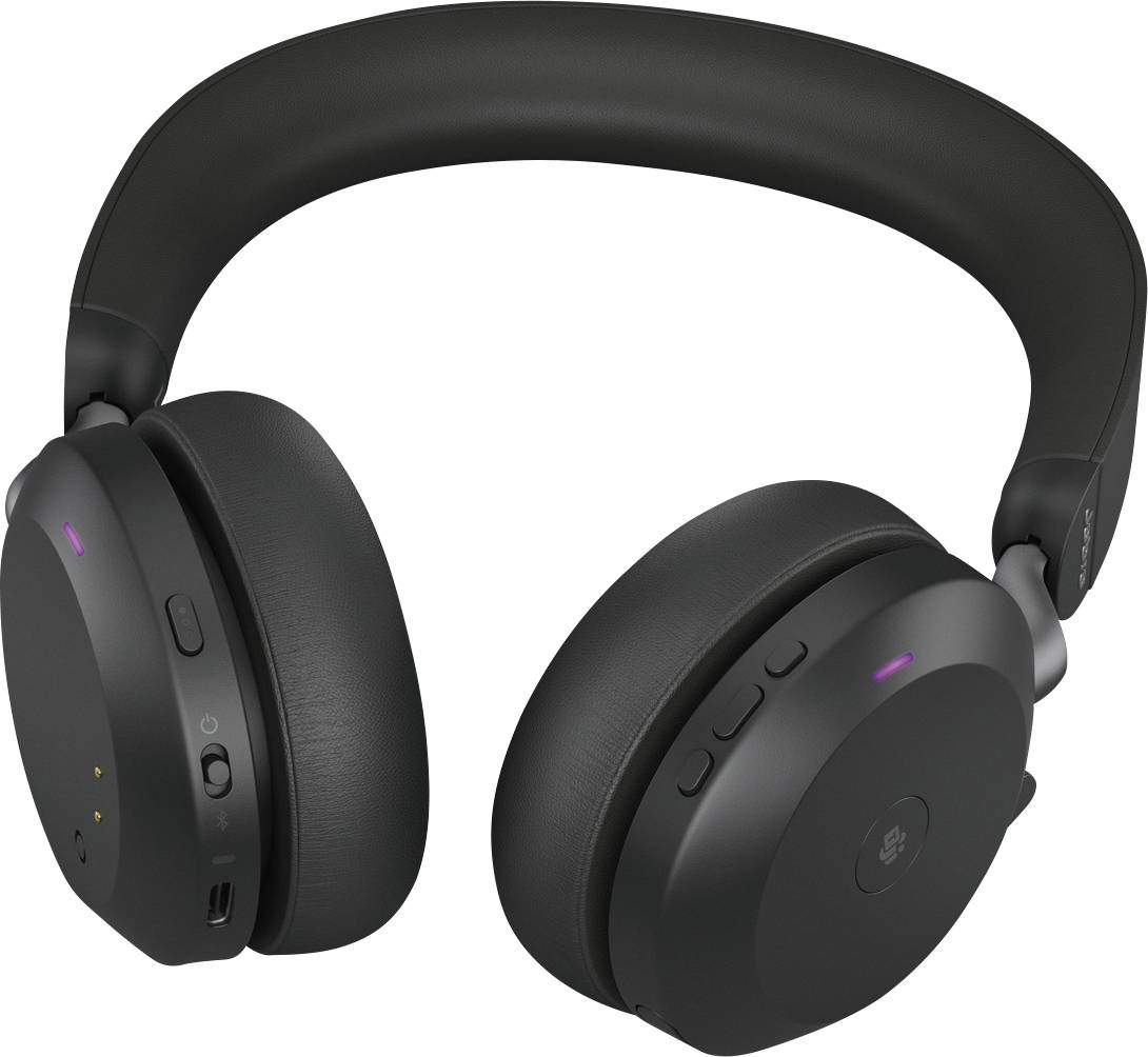 Jabra Evolve2 75 Micro-casque supra-auriculaire Bluetooth, filaire noir affichage de la charge de la batterie, mise en sourdine