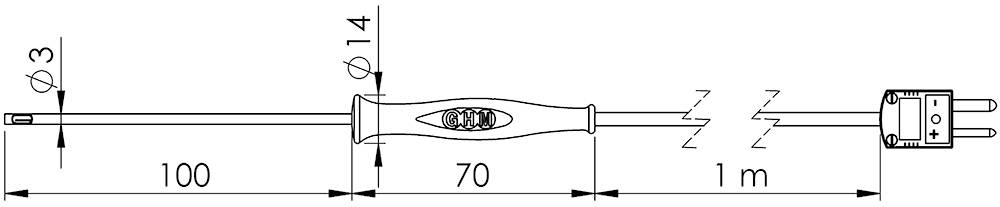 Greisinger GF1TK-L3 Sonde aérienne -65 à 400 °C