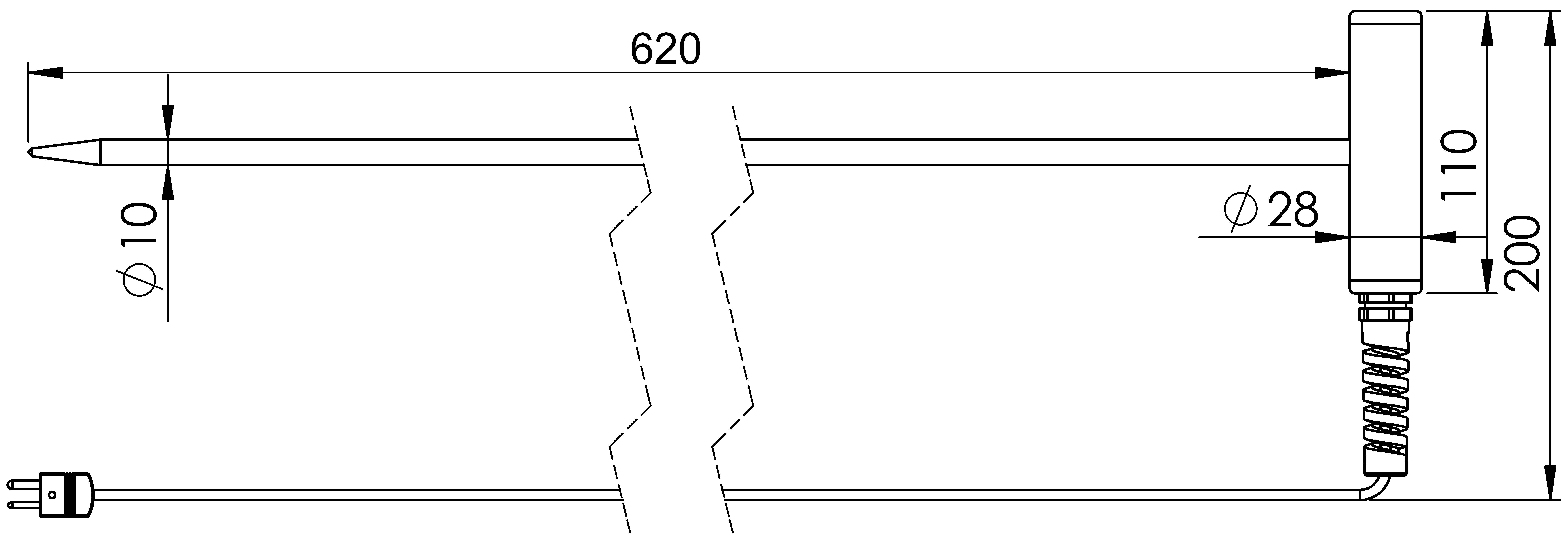 Greisinger GTF40-K-620 Sonde à piquer -50 à 250 °C
