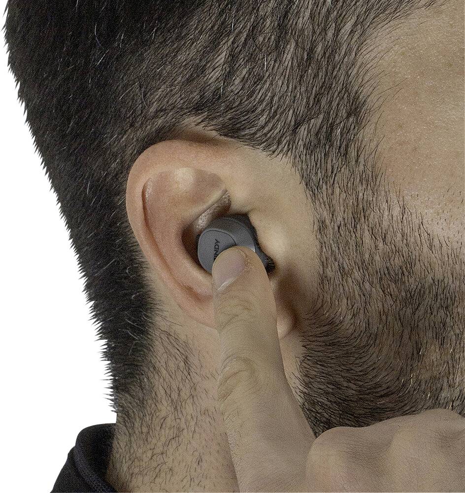 LINDY Écouteurs intra-auriculaires sans fil gris volume réglable