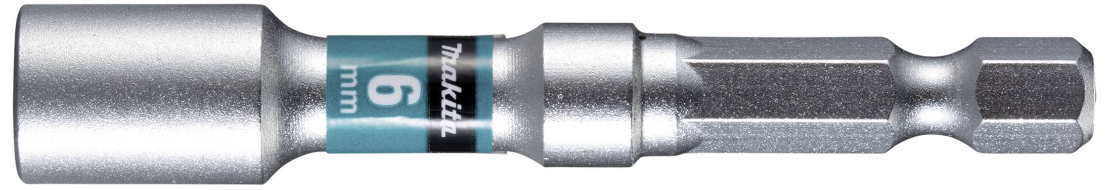 Écrou à goupille de 6 mm, marque visible. Argent avec étiquette bleue.