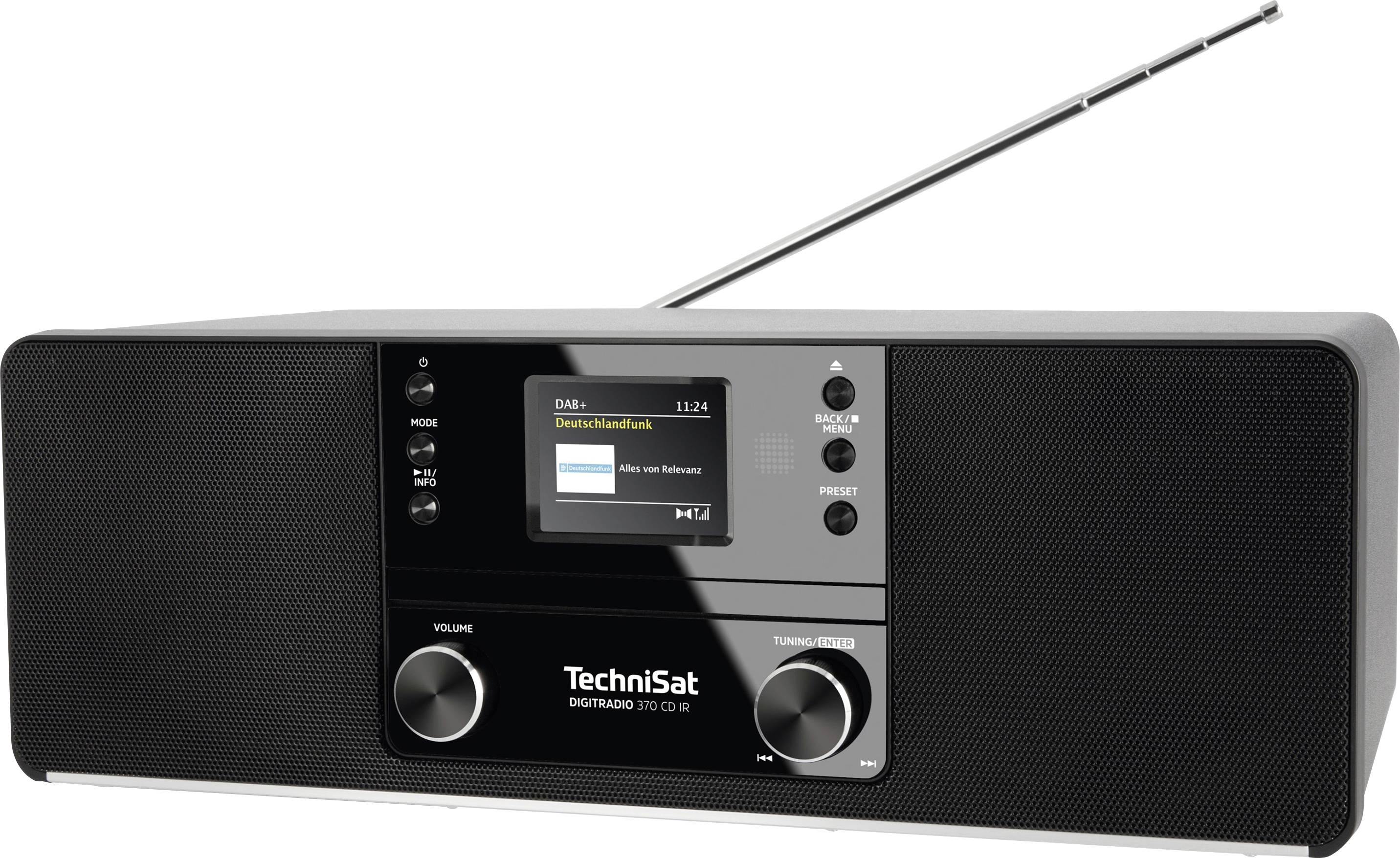 TechniSat DIGITRADIO 370 CD IR Radio de table DAB+, DAB, FM, Internet WiFi, Bluetooth, CD, USB, radio internet avec télécommande