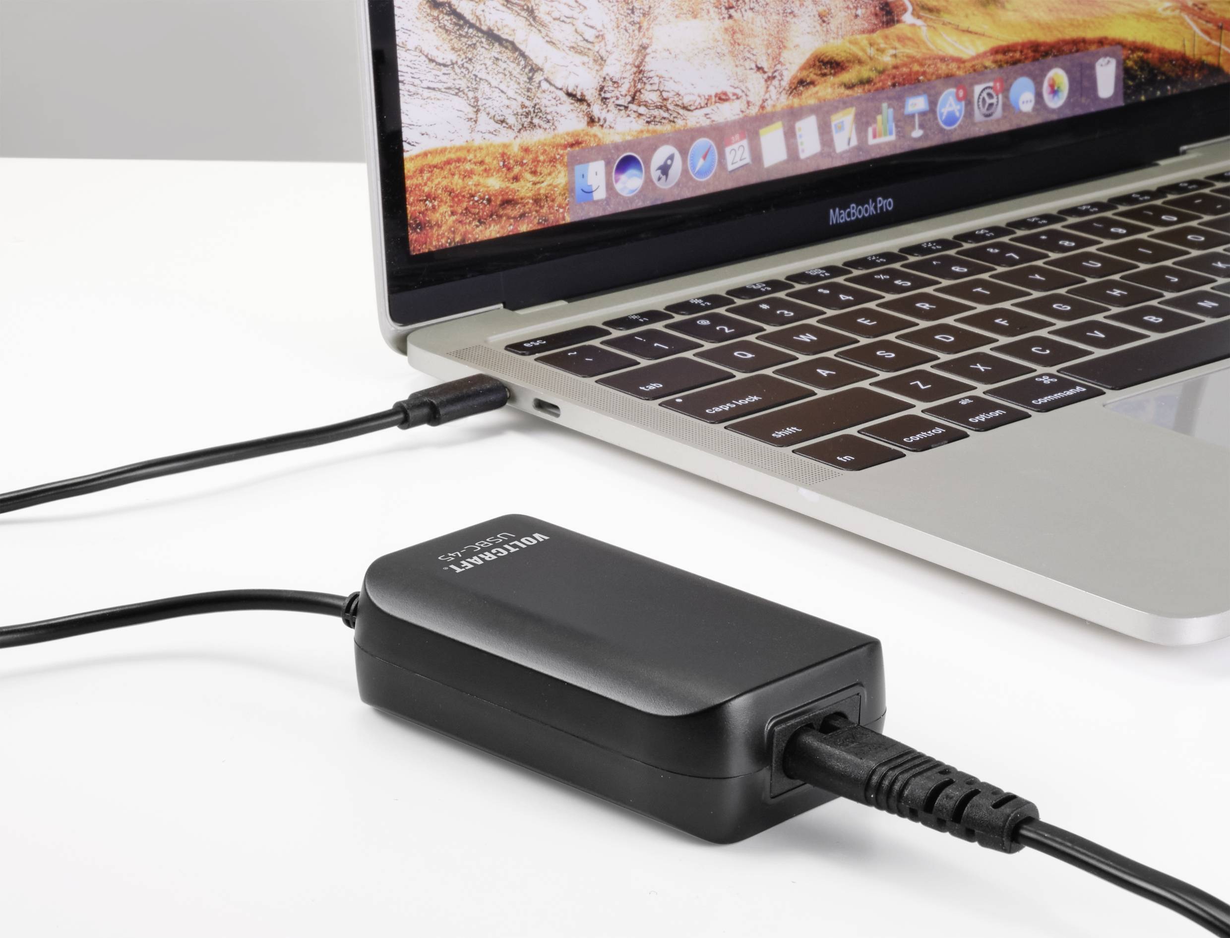 VOLTCRAFT USBC-45 Chargeur USB 45 W 5 V/DC, 20 V/DC 3 A USB Power Delivery (USB-PD)