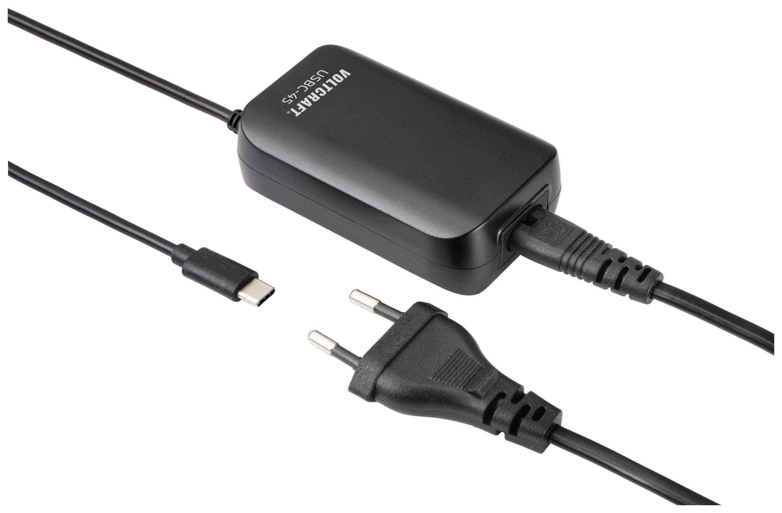 VOLTCRAFT USBC-45 Chargeur USB 45 W 5 V/DC, 20 V/DC 3 A USB Power Delivery (USB-PD)