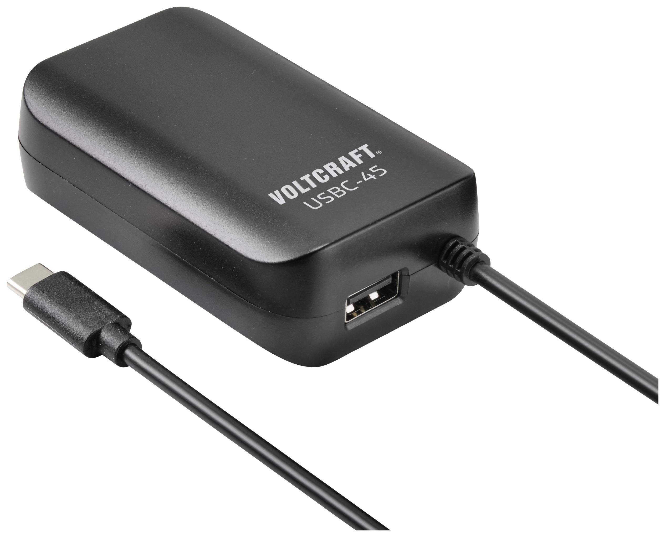 VOLTCRAFT USBC-45 Chargeur USB 45 W 5 V/DC, 20 V/DC 3 A USB Power Delivery (USB-PD)