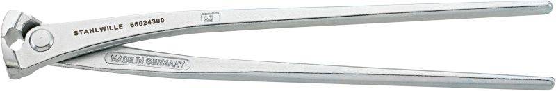 Pince-coupante argentée, fabriquée en Espagne. Longue poignée, adaptée pour couper du fil ou des clous.