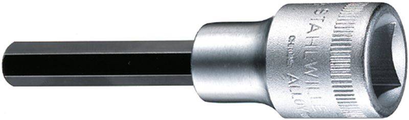 Un embout de clé à douille hexagonal en métal, adapté aux travaux de vissage.