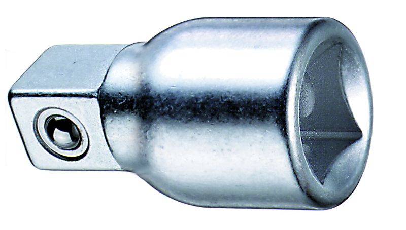 Adaptateur métallique pour clé à douille avec carré d'entraînement et tête ronde, adapté à divers embouts d'outils.