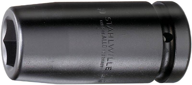 Une vis à six pans creux en acier noir. Sur le côté, on peut lire les inscriptions « Stahlwille » et « 30 ».