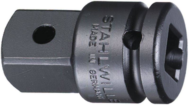 Adaptateur 'Stahlwille' en métal, fabriqué en Allemagne, avec connexion carrée et tête ronde, pour utilisation d'outils.