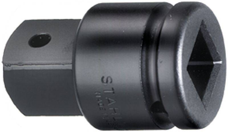 Adaptateur noir pour clé à douille, empreinte carrée, en métal, marqué avec la marque.