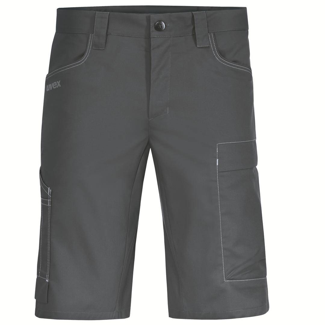 Short de travail noir avec plusieurs poches et matériau robuste, idéal pour les travaux manuels et la protection au travail durant l'été.