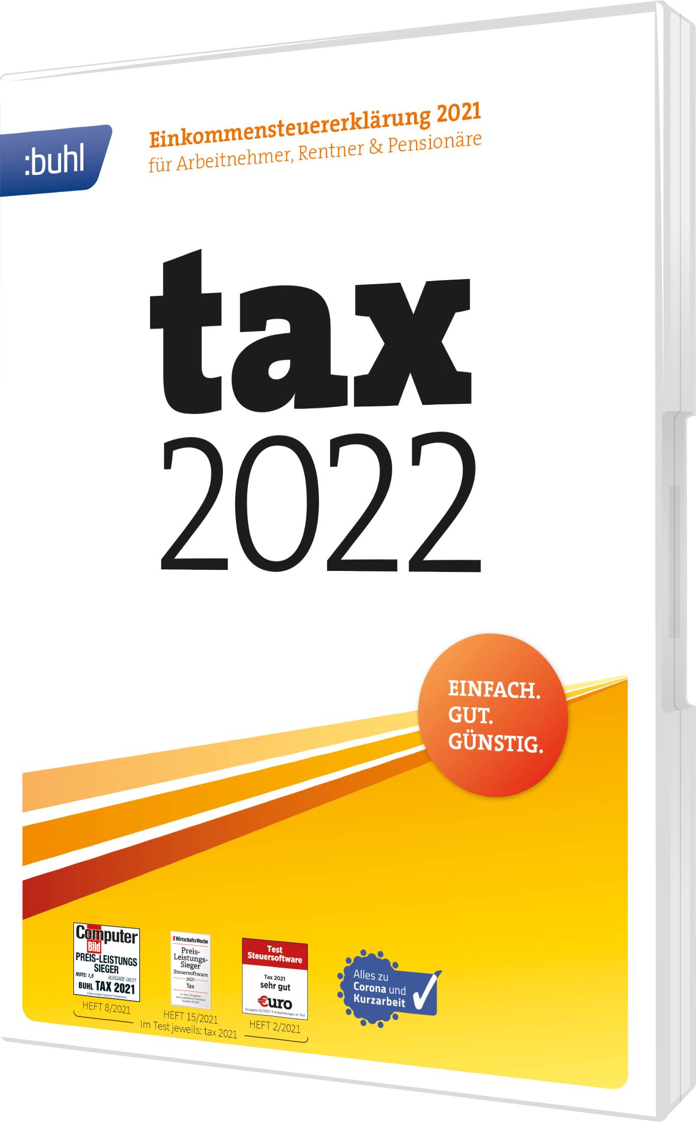 WISO tax 2022 (DVD-Box) version complète, 1 licence Windows Logiciel de commande