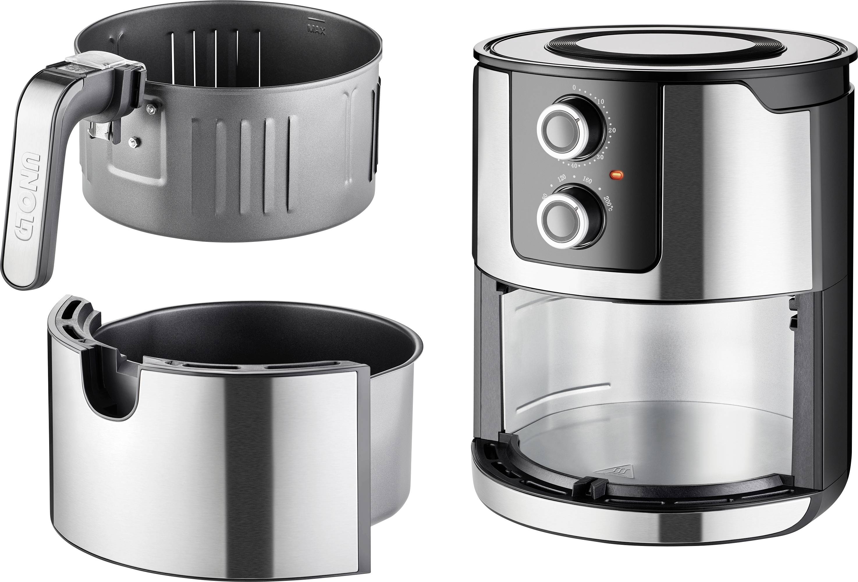 Unold XL Friteuse à air chaud 5 l 1400 W acier inoxydable, noir