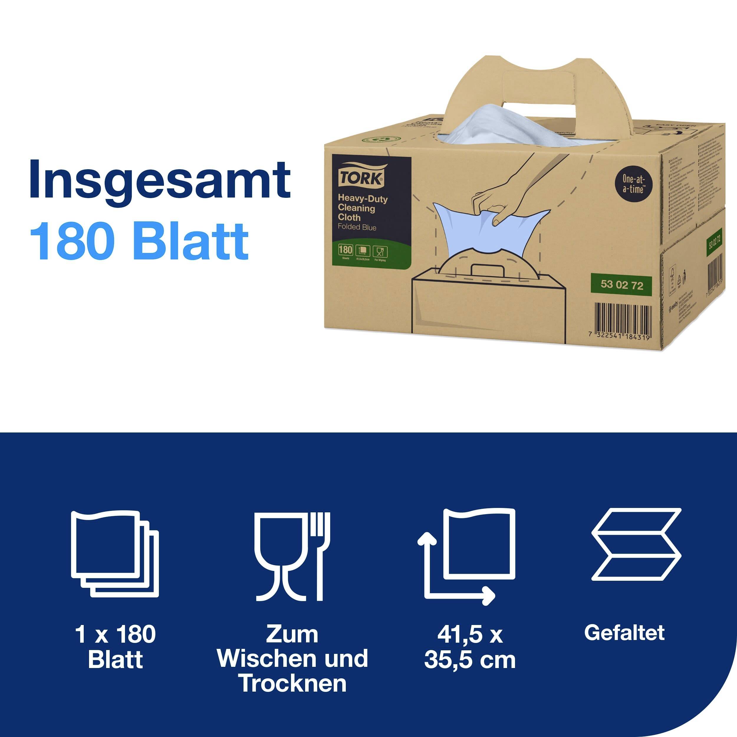 Boîte de mouchoirs en papier de 180 feuilles. Texte : 'Un total de 180 feuilles'. Adapté pour essuyer et sécher. Dimensions : 41,5 x 35,5 cm. Pliés.