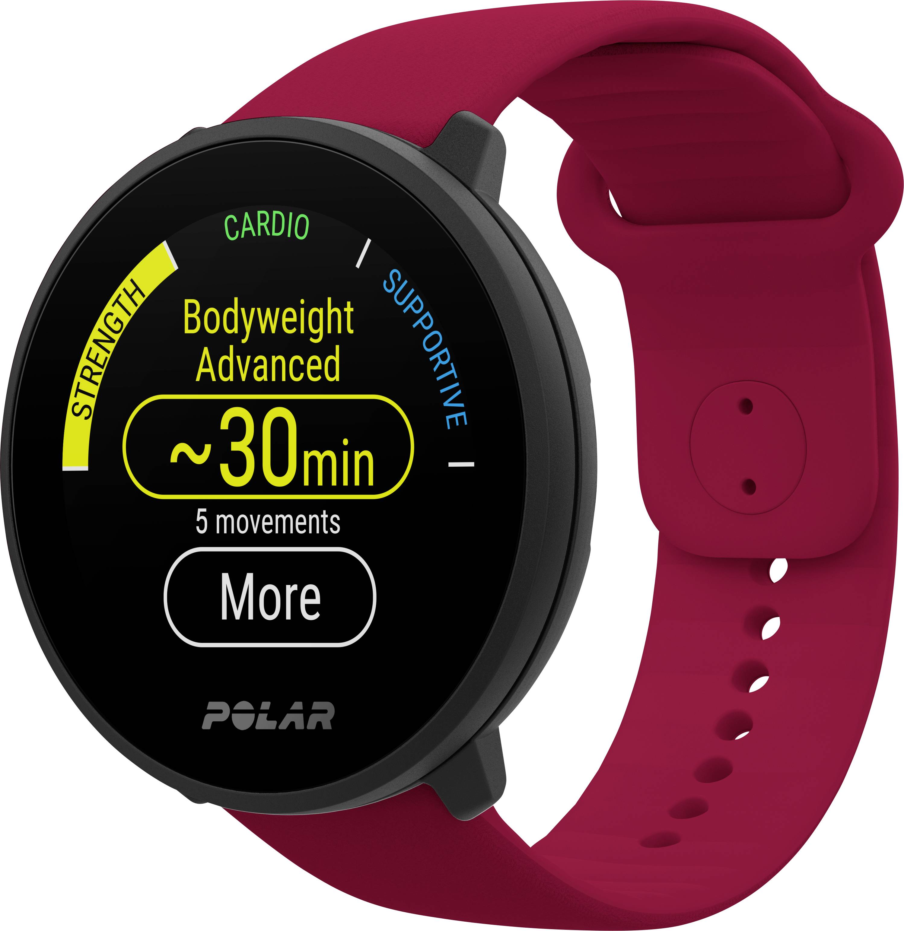 Polar Unite Montre cardio avec capteur intégré 43 mm rouge
