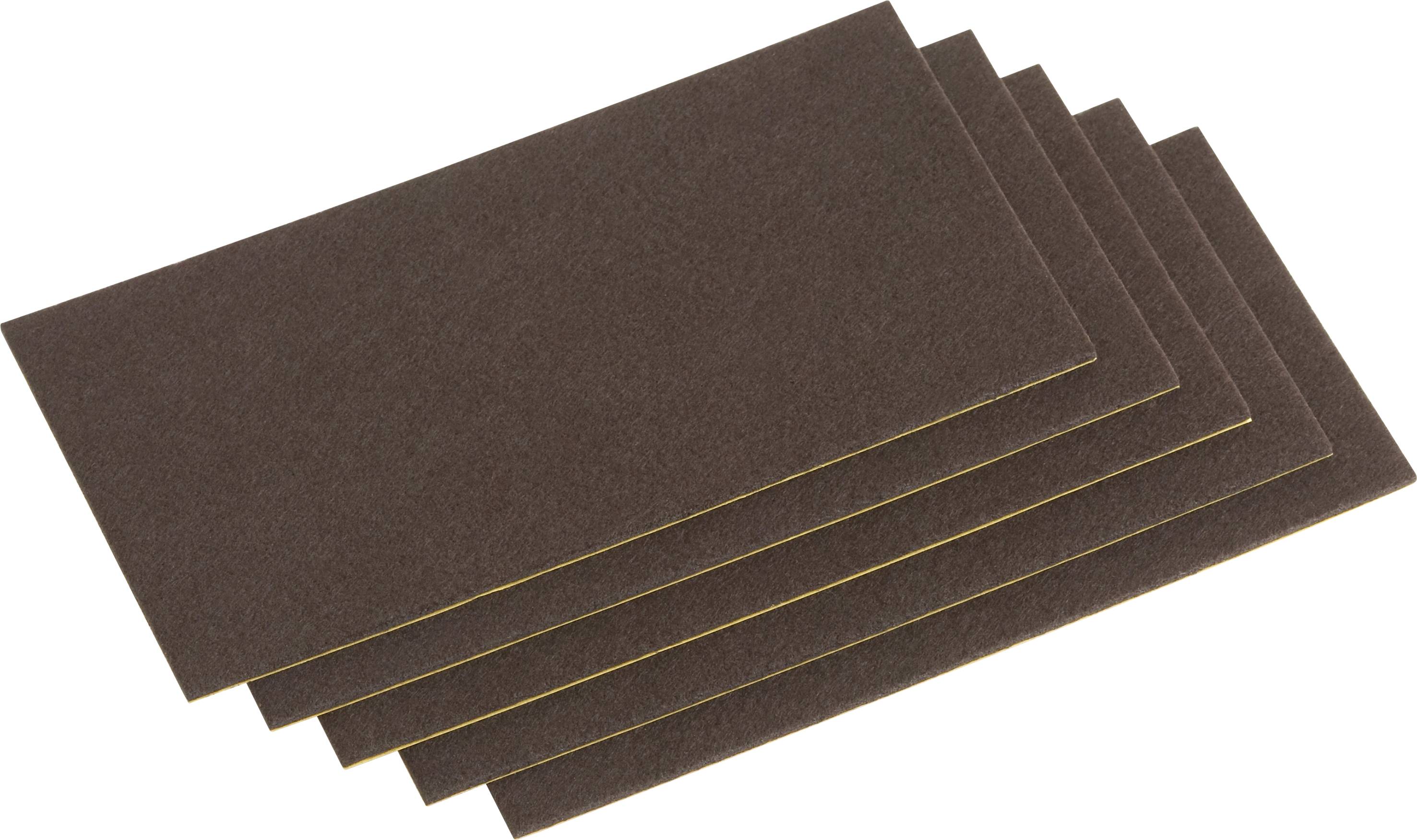 Metafranc WU0645426 Patin en feutre carré, autocollant marron (L x l) 200 mm x 100 mm 1 set