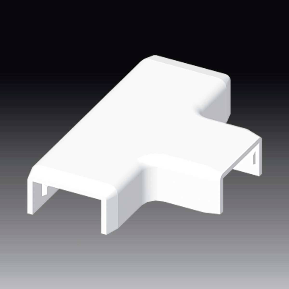 Raccord d'angle en plastique blanc en forme de L, servant de pièce de jonction dans les constructions de meubles ou de bâtiments.