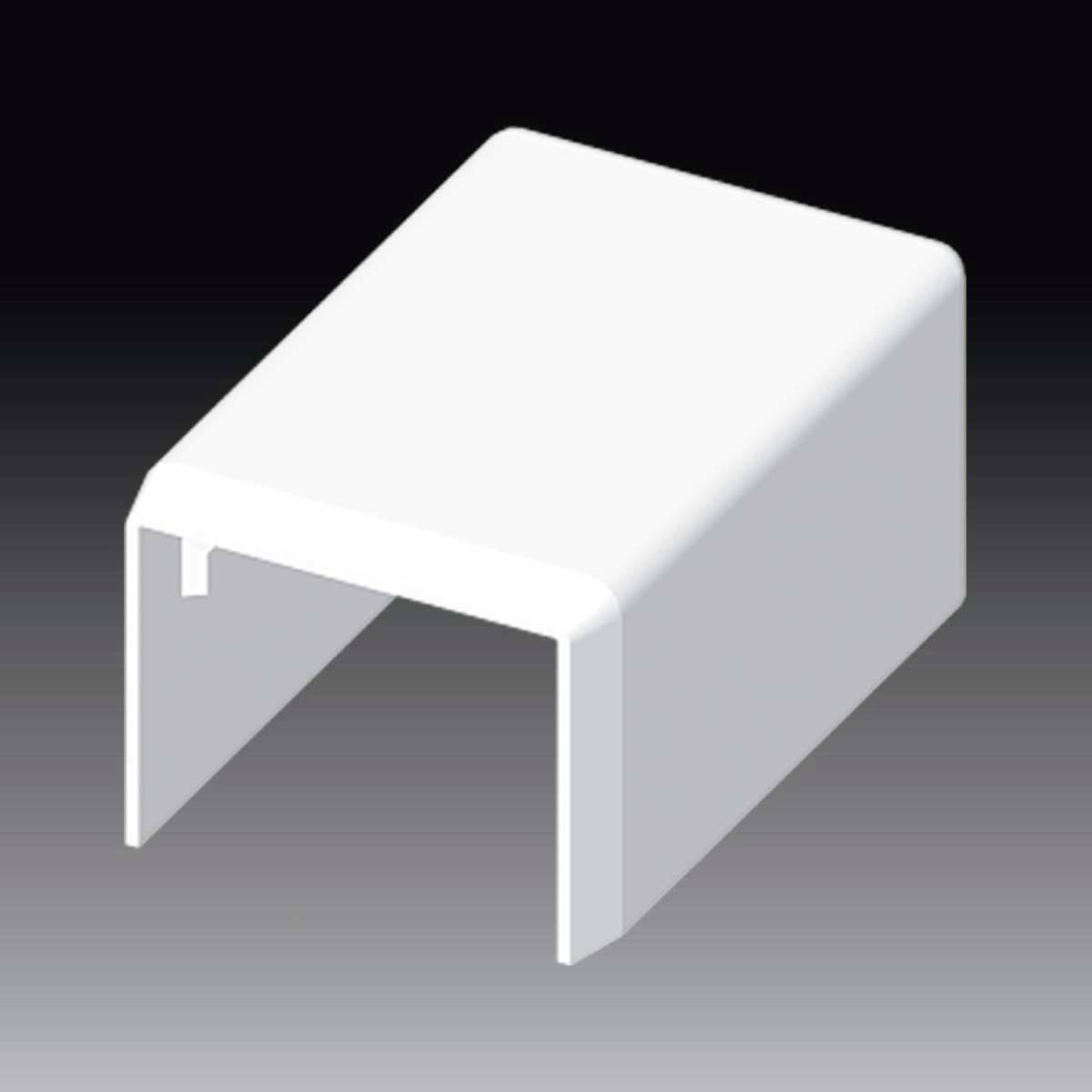 Un protecteur en plastique blanc, rectangulaire, qui ressemble à un couvercle de protection surdimensionné, avec deux côtés ouverts formant une cavité.