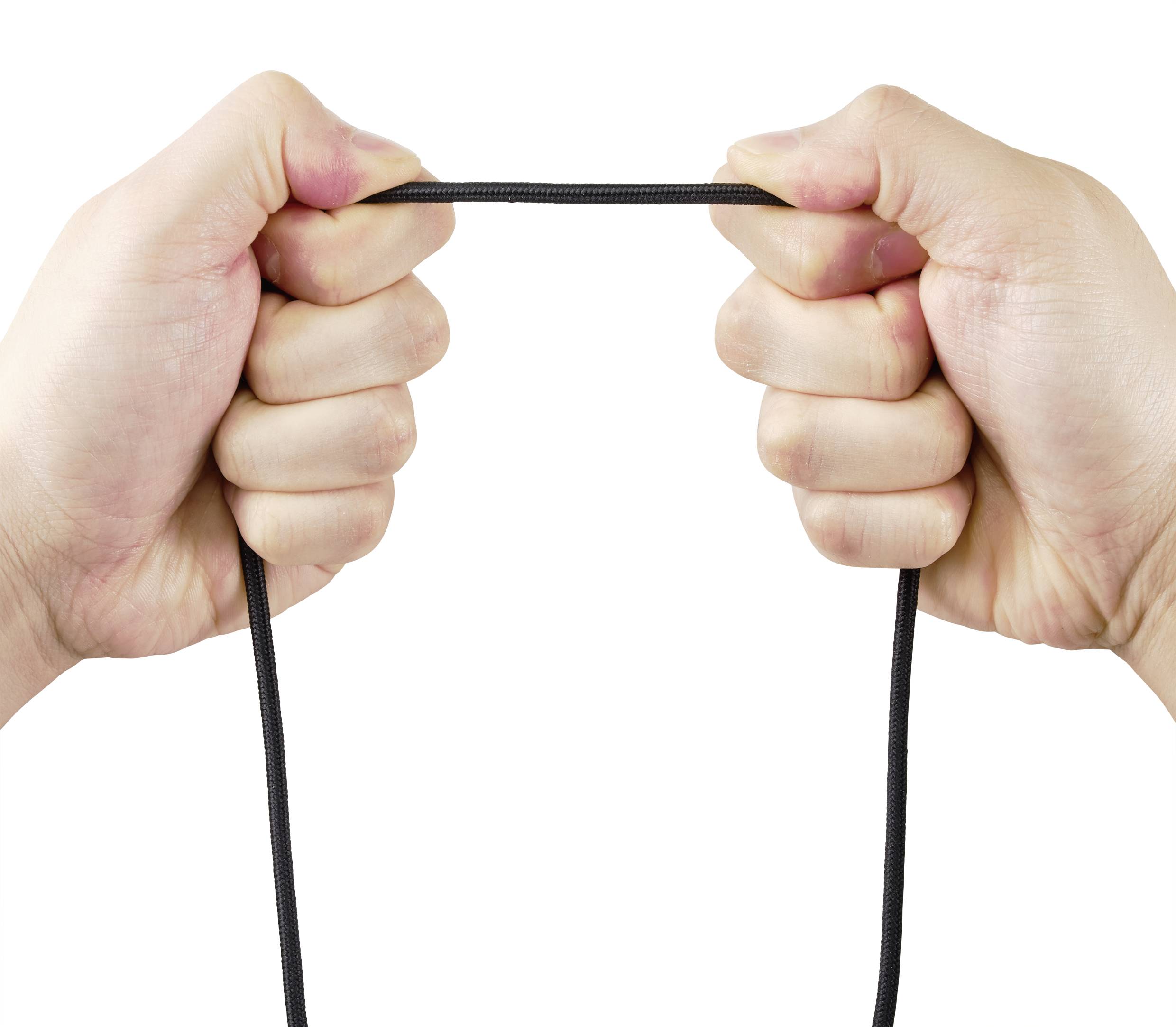 Deux mains tirent une corde noire dans des directions opposées, symbolisant la tension ou la résistance.