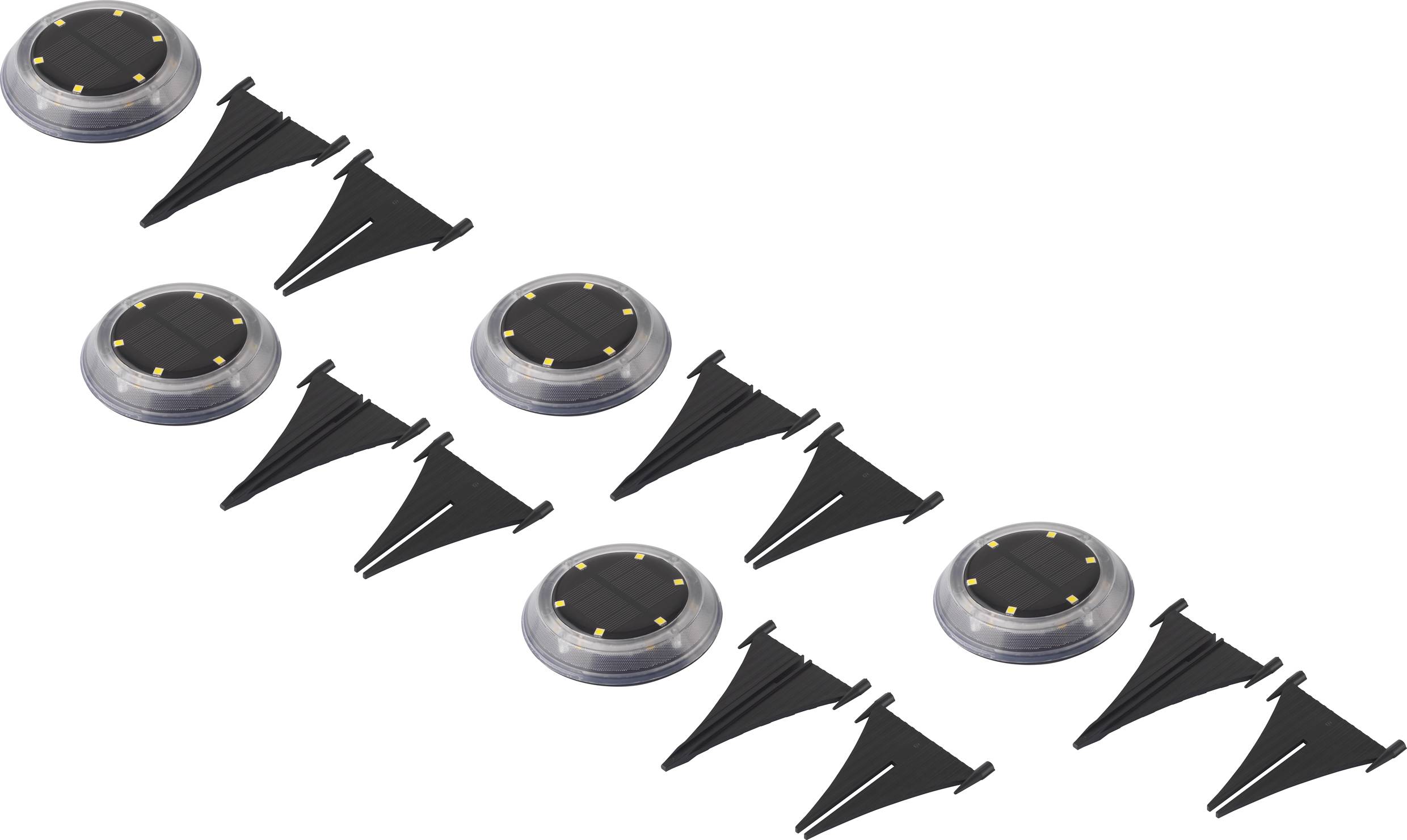 L10 Lampe solaire encastrable LED SMD jeu de 5 0.2 W noir