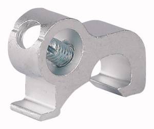 Pince métallique avec vis de fixation, adaptée aux constructions mécaniques.