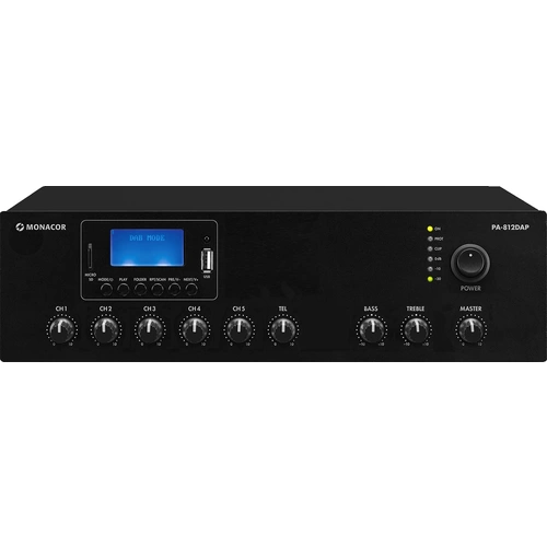 Monacor PA-812DAP Amplificateur ELA 120 W 1 canal 1 zone Monacor PA-812DAP Amplificateur ELA 120 W 1 canal 1 zone