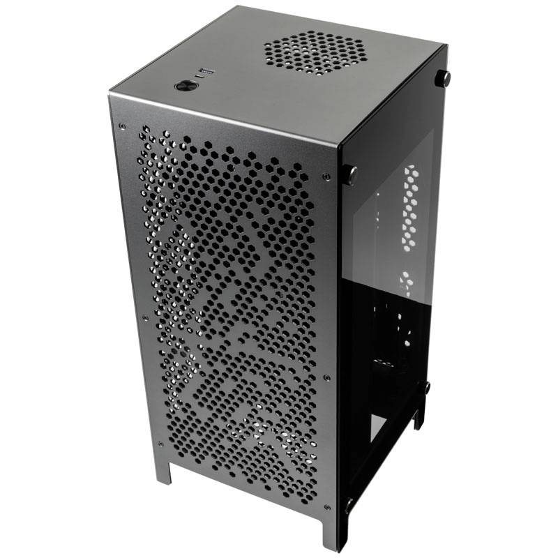 mini-tour Kolink Kolink Rocket Complex Aluminium Mini-ITX Gehäuse - Gunmetal Grey Boîtier, Boîtier gaming gris