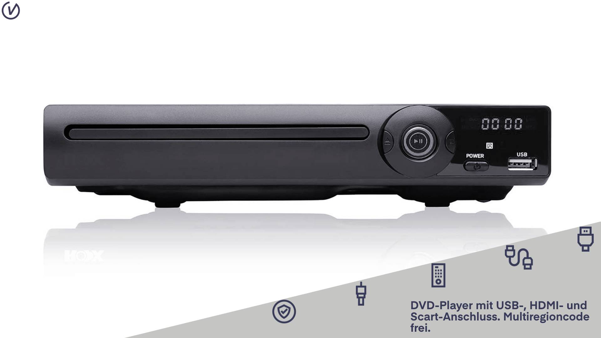 Lecteur DVD avec ports USB, HDMI et Scart. Déverrouillé pour tous les codes région.