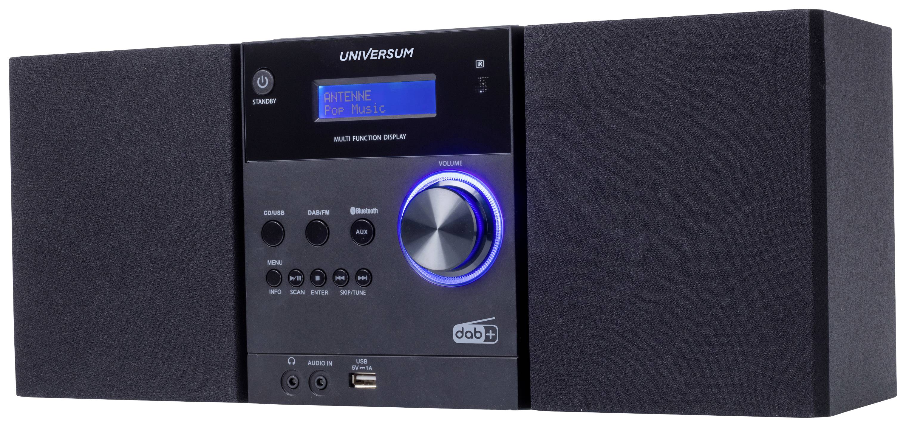 UNIVERSUM MS 300-21 Chaîne stéréo AUX, Bluetooth, CD, DAB+, FM, USB, fonction de charge de la batterie, avec télécommande, avec