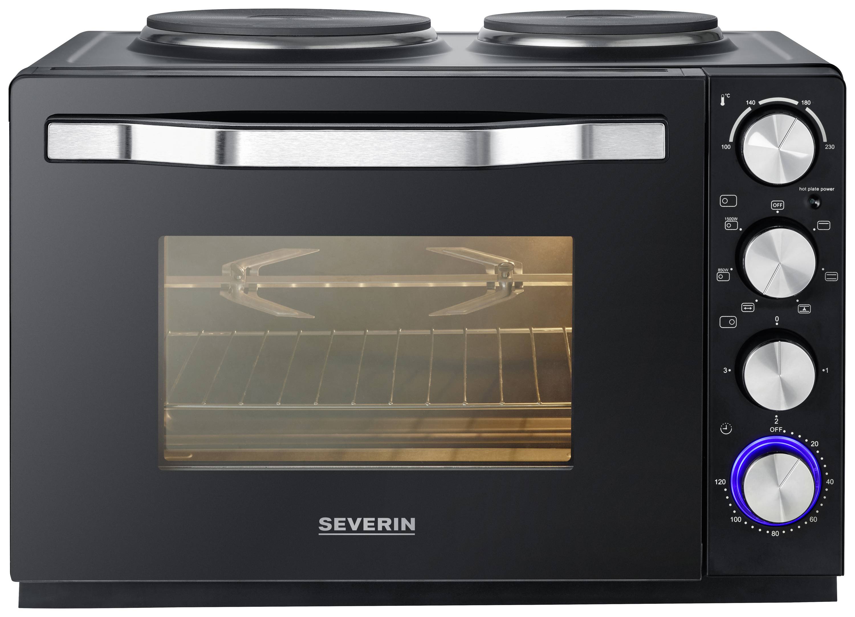 Severin 2074 Mini-four fonction minuteur, fonction grill, avec fonction cuisson, voyant lumineux 30 l