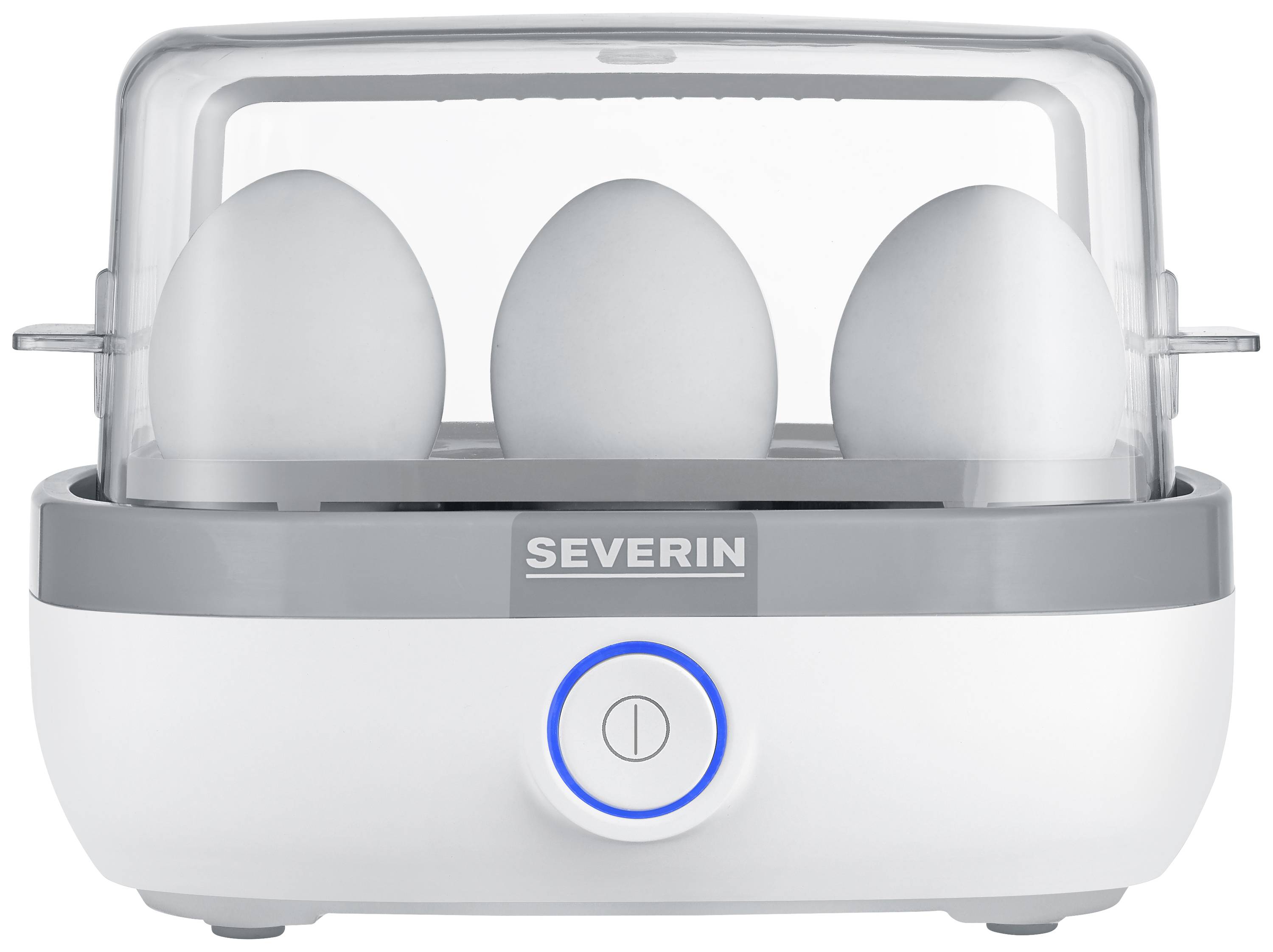 Severin EK 3164 Cuiseur à oeufs avec verre doseur, avec pique-œuf, sans BPA blanc, gris