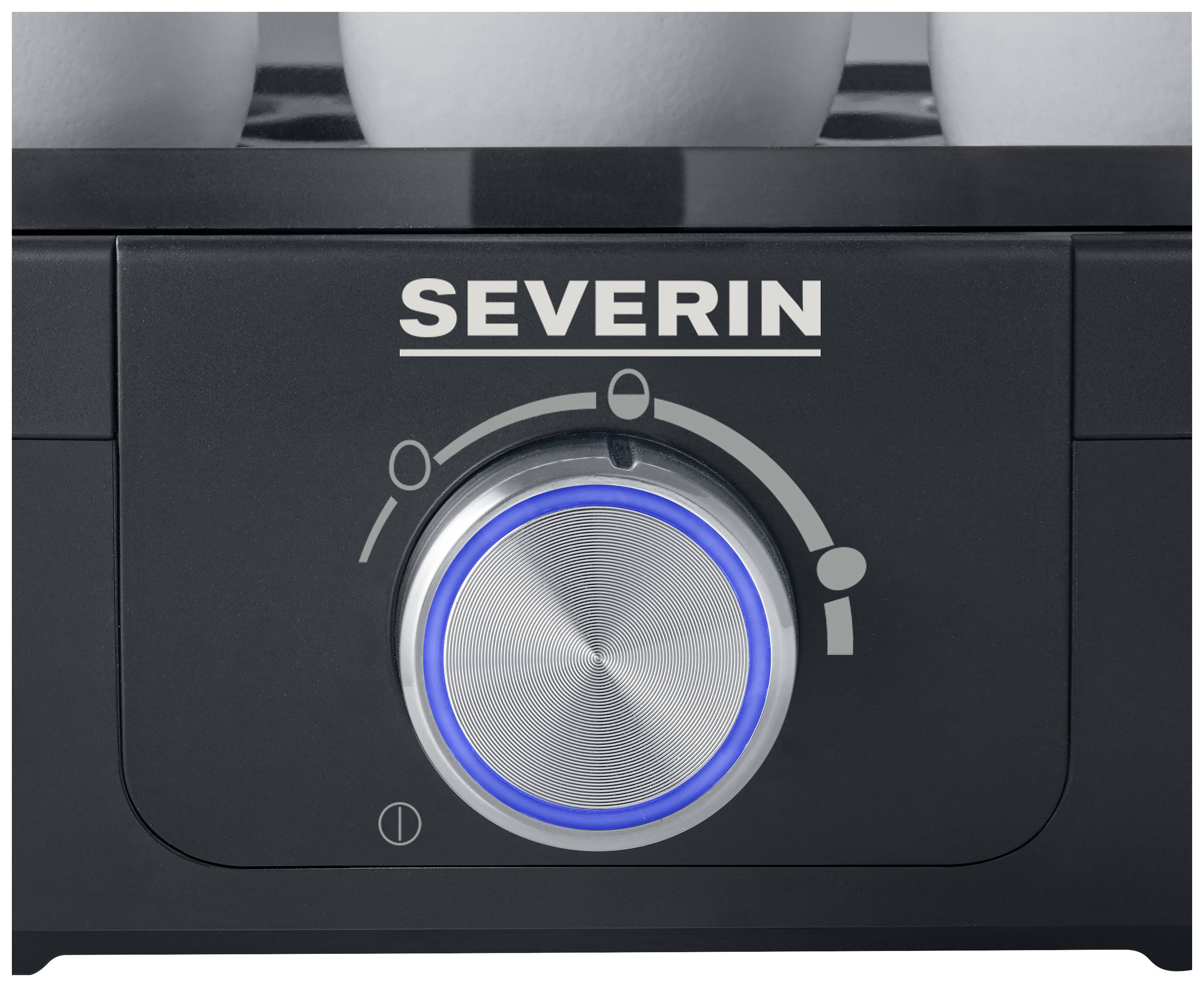Severin EK 3166 Cuiseur à oeufs sans BPA, avec verre doseur, avec pique-œuf noir